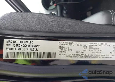 2021 Dodge Durango Gt Rwd from USA, damaged, VIN 1C4RDHDG9MC608492